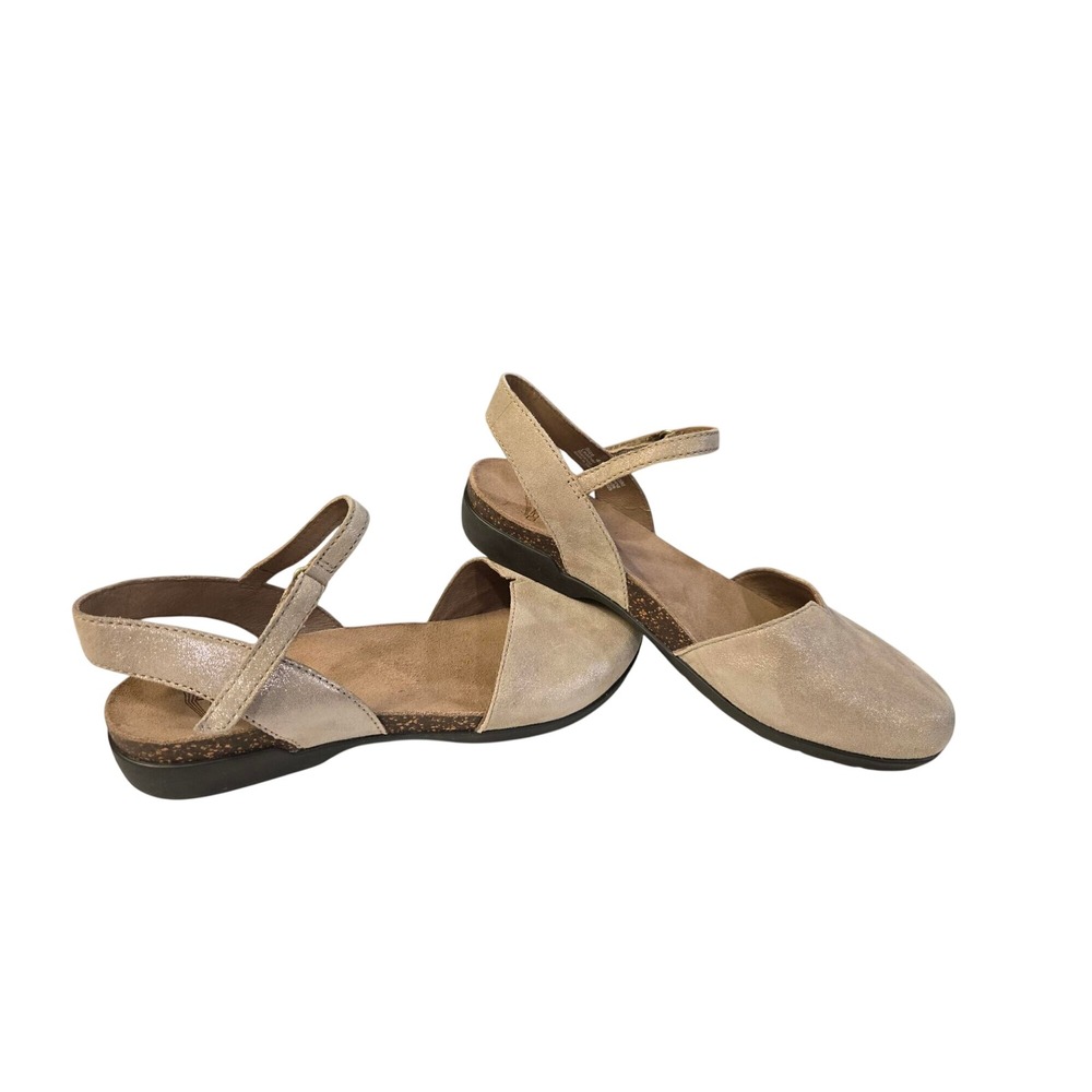 Dansko Fawna Metallic Champagne Leather Mary Jane Flats Shoes Womens 40